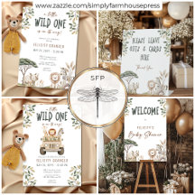 Wild One Safari Animals Neutral Baby Shower