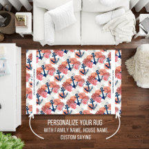 Personalized Area Rugs - Nautical, Tropical, Beach
