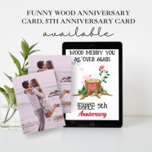 Anniversary Personalized Wood Photo Card