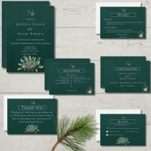 Christmas Monogram Wedding Suite Cards
