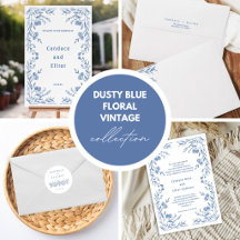 Dusty Blue Floral Vintage Wedding Collection