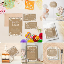 CIelito Lindo Beige Mexican Fiesta Baby Shower