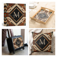 Native American Indian Culture Boho Style Monogram