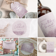 Lilac purple glitter elegant birthday collection