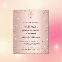 First Communion - blush rose gold - girl