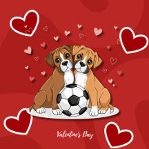 Boxers with soccer ball for Valentine's Day