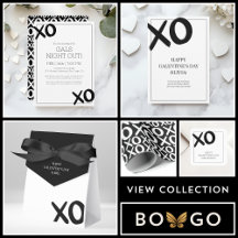 XOXO Black & White Hugs and Kisses Galentine's Day