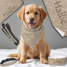 Brown Botanical Dog Accessories Collection