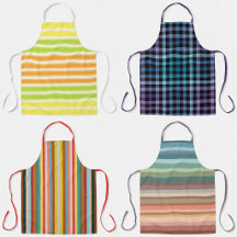 Aprons With Lines Plaid And Stripes 