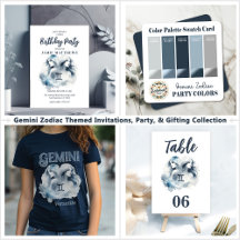 Gemini Zodiac Sign Watercolor Bull Birthday Suite
