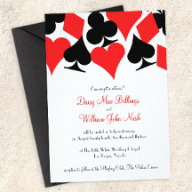 Las Vegas or Casino Themed Wedding Invitations
