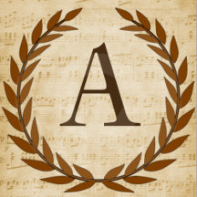 Laurel Wreath Sheet Music Monogram Playing Cards