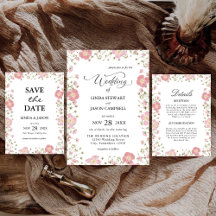 Pink Autumn Floral Wedding Collection Suite