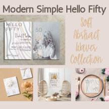 Modern Simple Hello Fifty Soft Abstract Waves