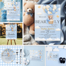 We can bearly wait Baby! - Bear baby shower boy