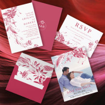 Viva magenta and white flowers wedding collection