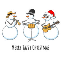 Merry Jazzy Christmas Funny Snowmen Jazzband