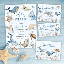 Under the Sea Ahoy It's a Boy Blue Baby Shower