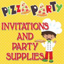 Pizza Party Invitations and Pizza Party Supplies