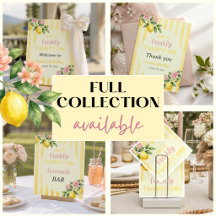 Freshly 21 Yellow Stripes Lemon Birthday Party