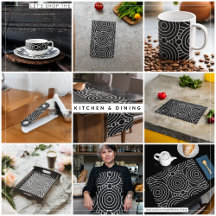 Black and White Geometric Circles 