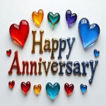 Happy anniversary. Heart. card.