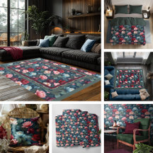 Elegant Moody Modern Lotus Flower Floral Pattern