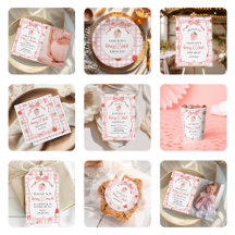 Strawberry Pink Gingham Birthday Party