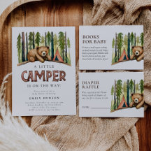 Cute Bear A Little Camper Forest Bear Baby Shower