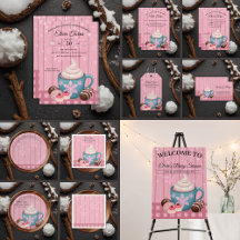 Pink Wooden Hot Cocoa Whipped Cream 