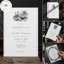 Elegant Vintage Gothic Black Toile Wedding