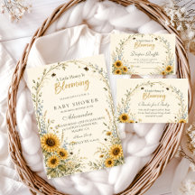 Custom Sunflower Honey Bee Baby Shower