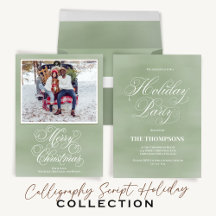 Christmas Holiday Green Calligraphy Script