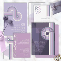 Refined Lines Geometric Wedding Violet