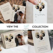 Elegant  Gold Black Watercolor Christmas Ornaments