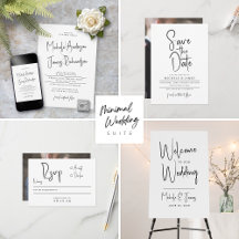 Modern Script Typography Minimal Wedding Suite