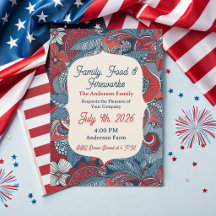 Modern Americana   Fourth of July Invitations