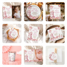 Girl Pink & Gold Floral Tea Party Birthday