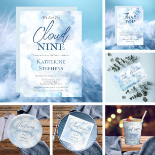 Wir sind auf Cloud Nine Blue Boy Baby Dusche Serviette