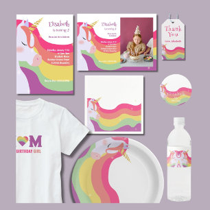 Magische Lebenskraft Rainbow Unicorn Geburtstag Einladung