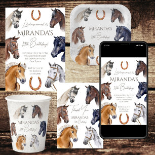 Pferderennen elegante Geburtstagsparty Gefallen Runder Aufkleber