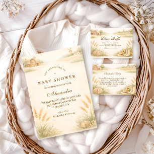 Ländliche Farm Wiese Baby Shower Serviette