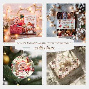 4 Fotos Woodland Animals Kindermädchen Weihnachten