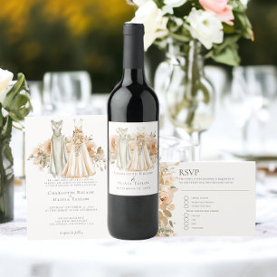 Grün- und Pfirsichhochzeit RSVP Karte