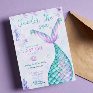 Onethe Sea Mermaid 1. Geburtstagsmädchen Pappteller