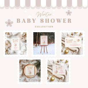 Pink Christmas Clothesline Baby Dusche Serviette