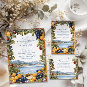 Illustrierte mediterrane Hochzeit All In One Einladung