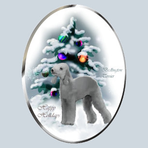 Bedlington Terrier Weihnachtsgeschenke Feiertagskarte