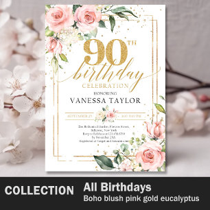 Chic Aquarell Blume bis 80. Geburtstag Rechteckiger Pappuntersetzer