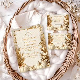 Rustic White Pumpkin Baby Dusche Einladung